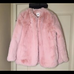 GAP Pink Faux Fur Coat